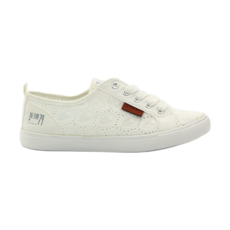 Baskets nouées Big star 274925 blanche gris