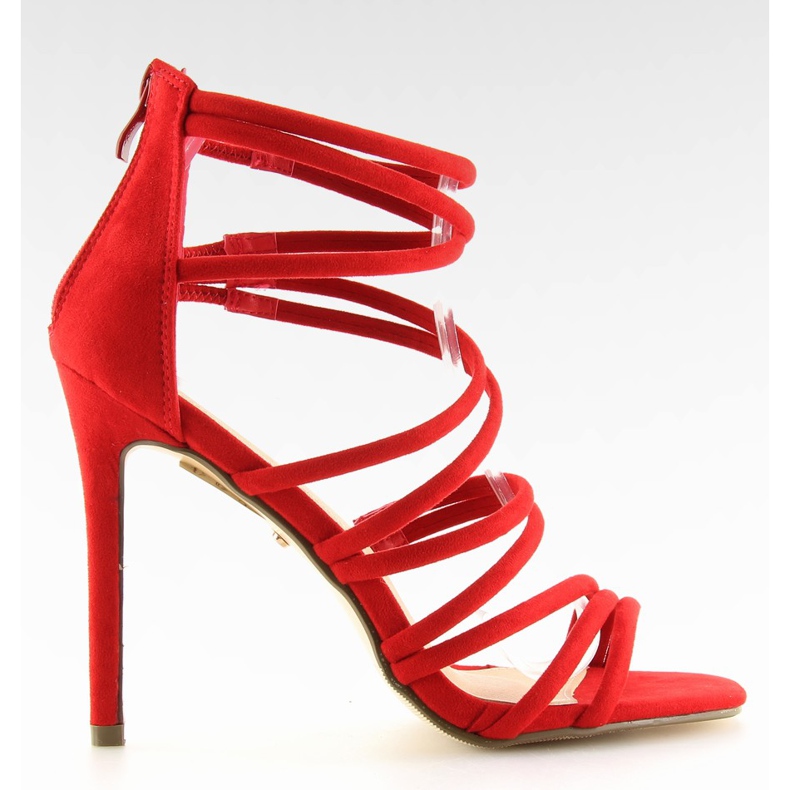 Sandales rouges à talon haut LE039 rouge