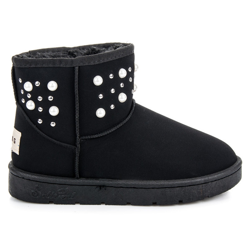 Bella Paris Bottes de neige perlées le noir