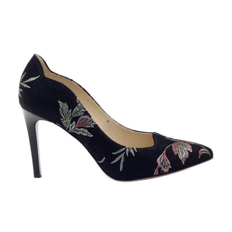 Anis Escarpins Broderie Épingle 4566 noir le noir