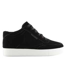 Baskets femme en daim noir NB171P Noir le noir