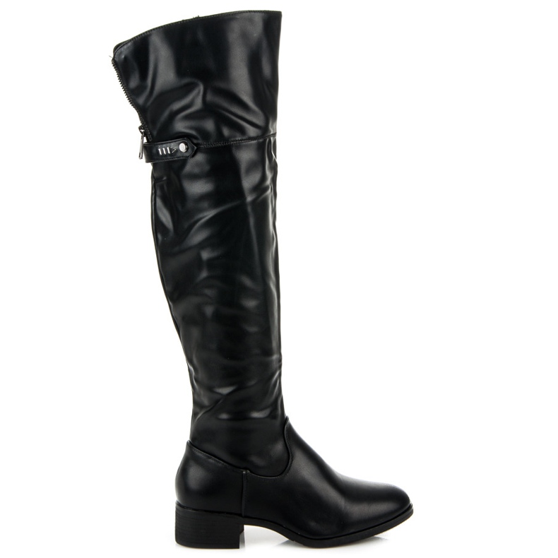 Bottes noires au-dessus du genou le noir Bottes noires au-dessus du genou le noir