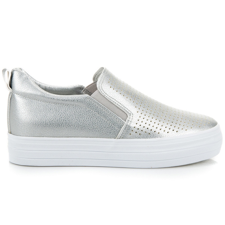 Slipons sur la plate-forme gris