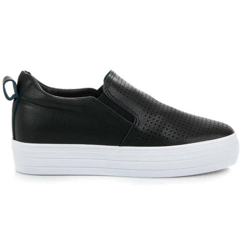 Slipons sur la plate-forme le noir
