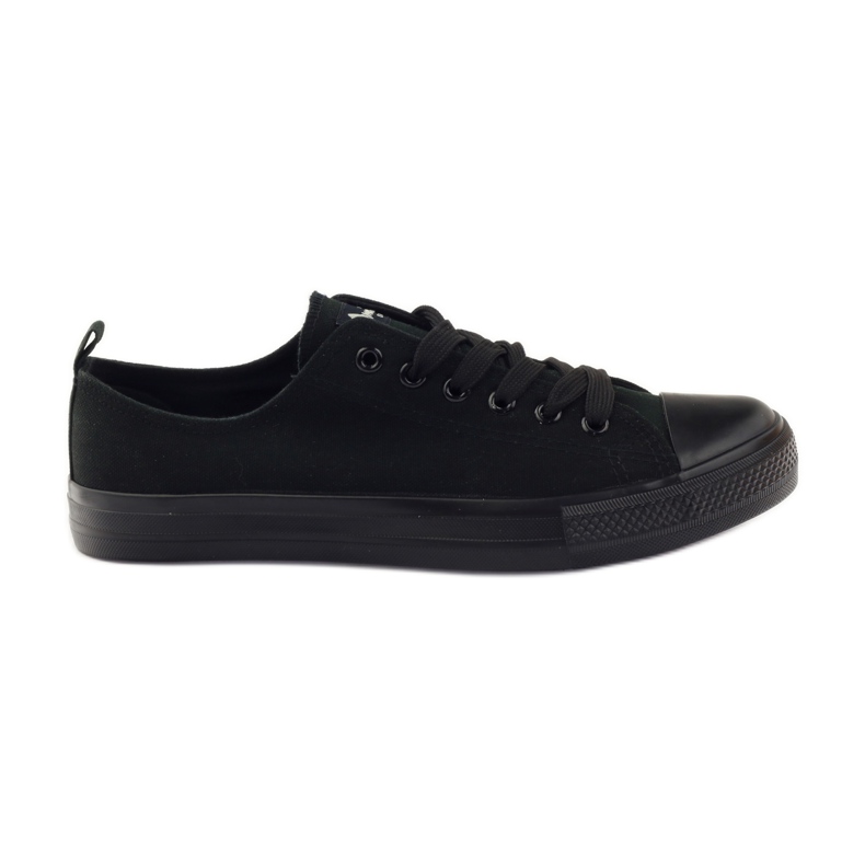 Chaussures baskets femme nouées noires American Club LH07/19 le noir