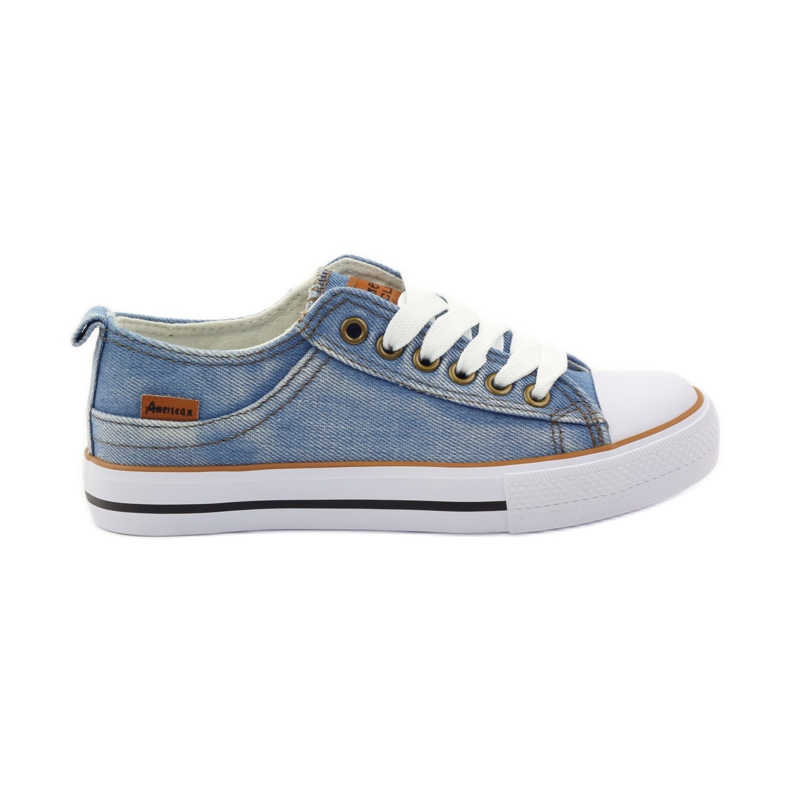 American Club baskets américaines en jean bleu brun