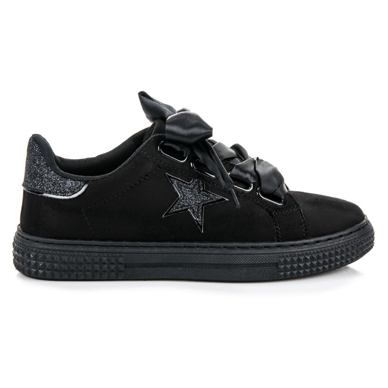 Baskets à lacets en daim le noir