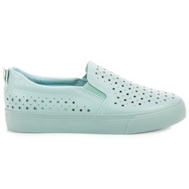 Slipons ajourés menthe vert