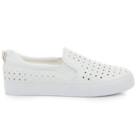 Slipons blancs ajourés blanche Slipons blancs ajourés blanche