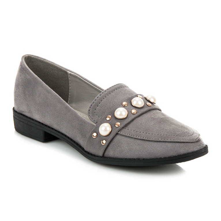 Nio Nio Richelieus gris avec perles