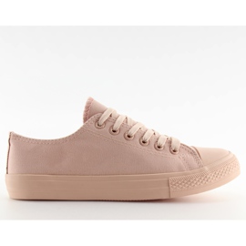 Baskets femme unicolore rose poudré