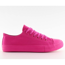 Baskets femme unicolores fuchsia fuxia rose