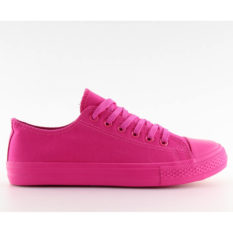 Baskets femme unicolores fuchsia fuxia rose