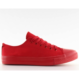 Baskets femme unicolores rouges big red