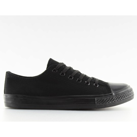 Baskets femme noires monochromes noires le noir
