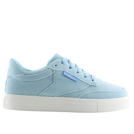 Baskets femme en daim bleu NB172 Bleu blanc