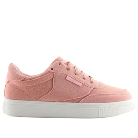 Baskets femme en daim rose NB172 Rose blanc