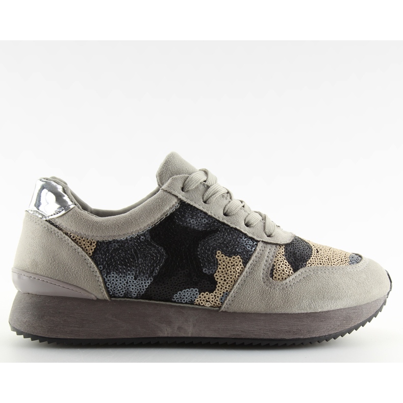 Chaussures de sport à sequins gris LT.GRAY jaune