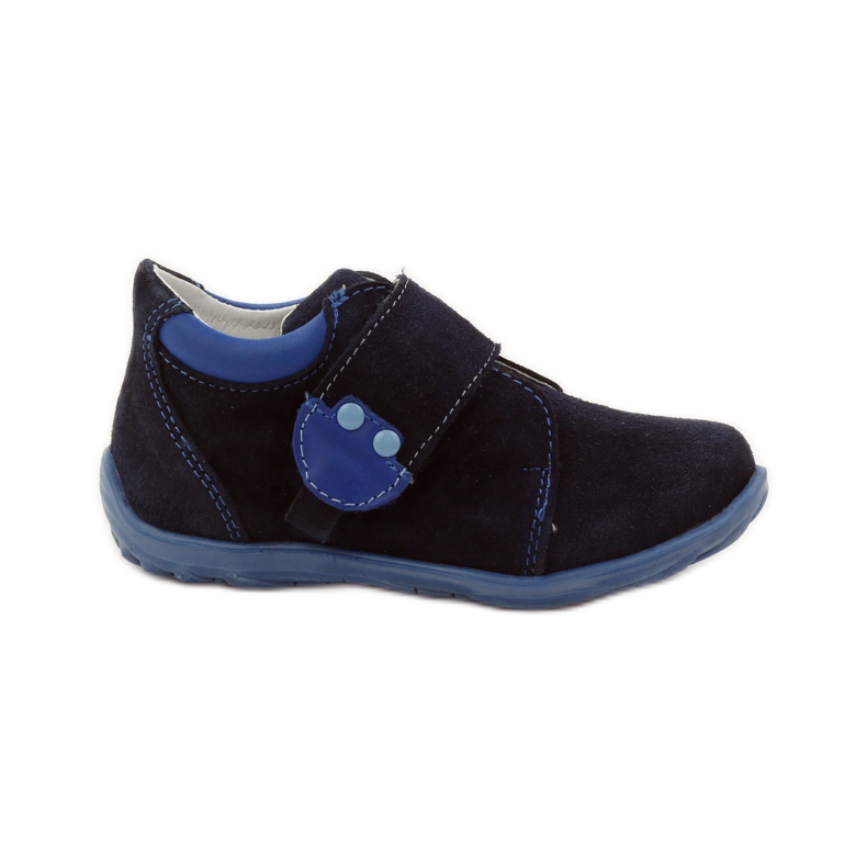 RenBut Chaussures en cuir fermeture scratch 1476 bleu marine