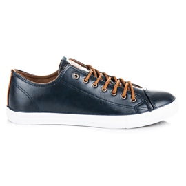 Mckeylor Sneakers avec cuir écologique bleu
