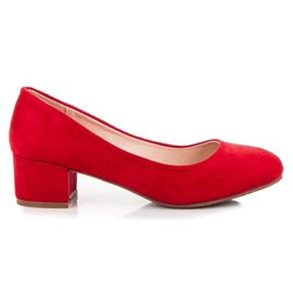 Best Shoes Escarpins en daim bas rouge