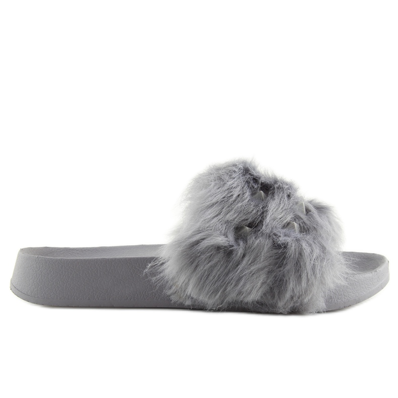 Chaussons gris avec fourrure S37 gris