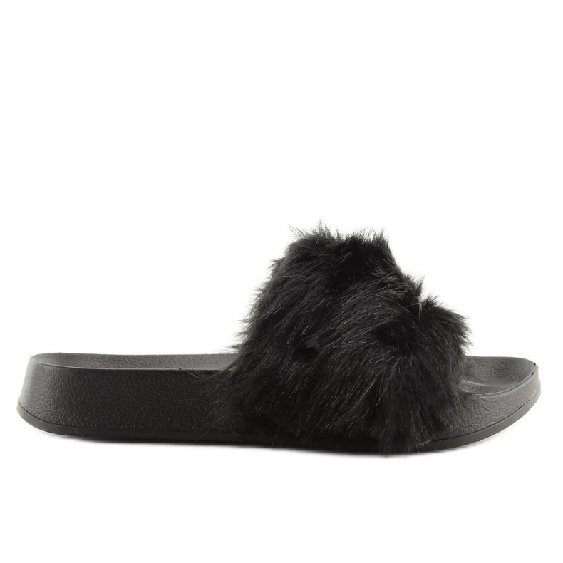 Chaussons noirs S37 noirs avec fourrure le noir