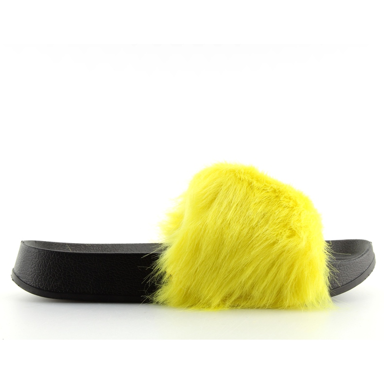 Chaussons fourrure jaune S36 jaune