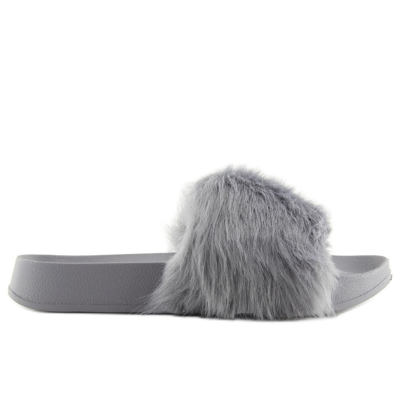Chaussons fourrure grise S36 gris