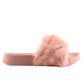 Chaussons fourrure rose S36 rose