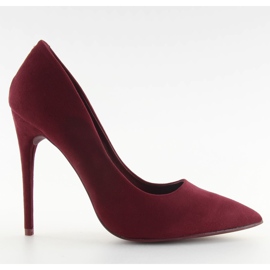 Escarpins à talon aiguille en daim bordeaux 5101 W. Rouge multicolore
