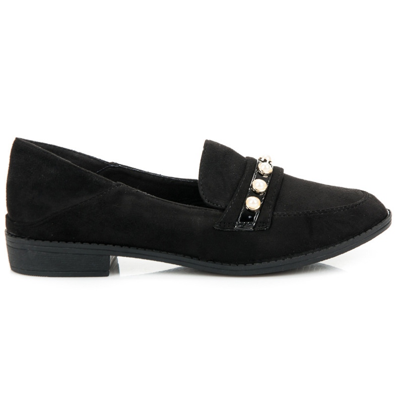 Sixth Sense Richelieus en daim avec perles le noir