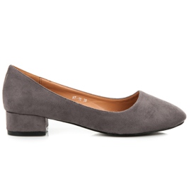 Escarpins en daim à petits talons gris
