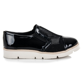 Vinceza Chaussures laquées avec filet le noir