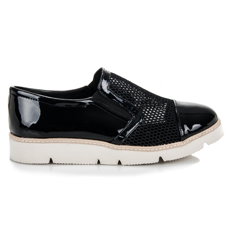 Vinceza Chaussures laquées avec filet le noir