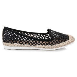 Vinceza Espadrilles ballerines ajourées le noir