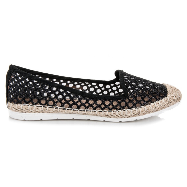 Vinceza Espadrilles ballerines ajourées le noir