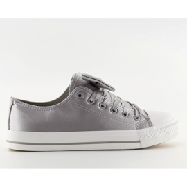 Baskets femme gris satin gris 16-509
