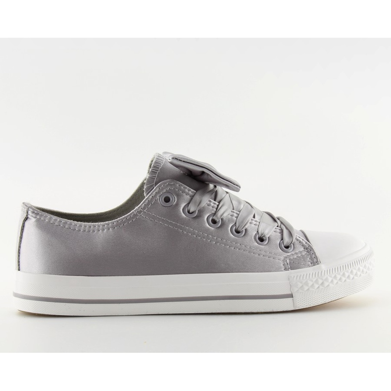 Baskets femme gris satin gris 16-509