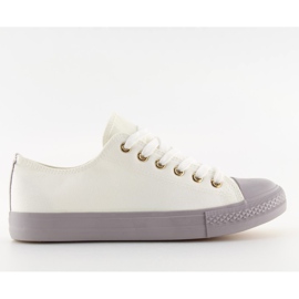 Baskets femme blanc-gris BLANC / GRIS blanche