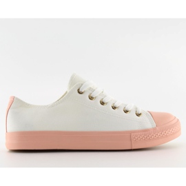 Baskets femme blanc-rose BLANC / ROSE