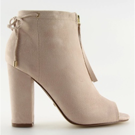 Bottes Bout Ouvert Beige Nf-16