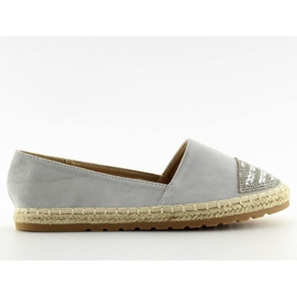 Espadrilles grises pour femme H8-102 argent
