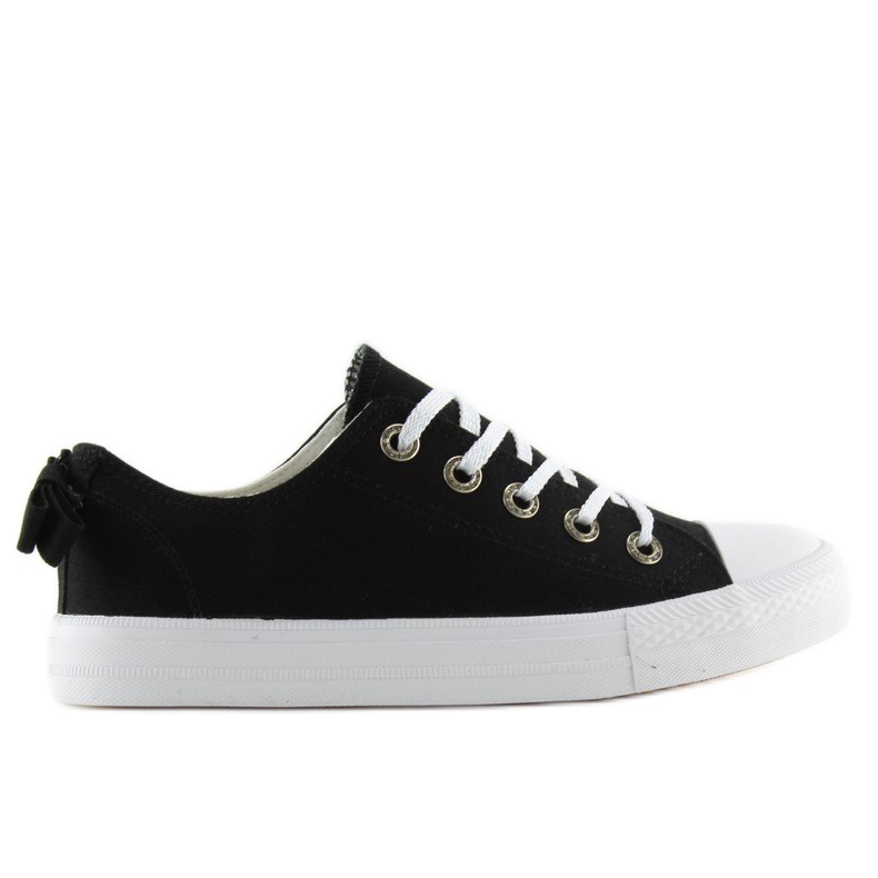 Baskets noires pour femmes avec un nœud 8935 Black le noir
