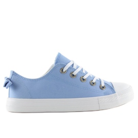 Baskets pour femmes avec un nœud, bleu 8935 Bleu