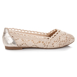 Vinceza Ballerines en dentelle brun