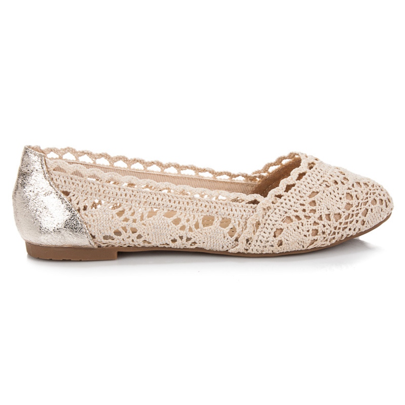 Vinceza Ballerines en dentelle brun