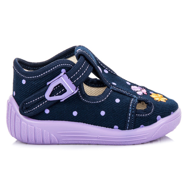 Reweks Chaussons à pois bleu violet