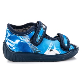 Reweks Pantoufles velcro bleu