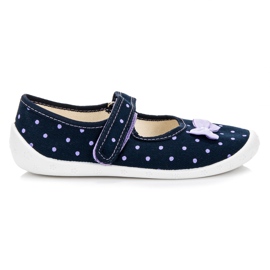 Reweks Pantoufles bleu foncé avec un arc